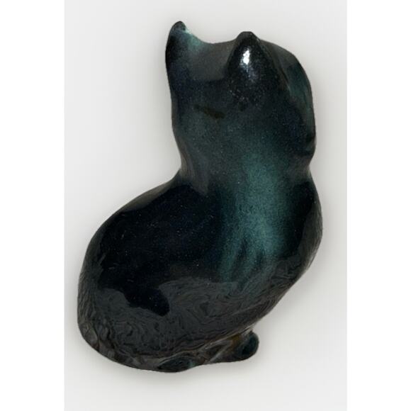 Vintage 1950s Ceramic Hand Black White Painted Cat Made In Japan 3x1.5” - Picture 3 of 6